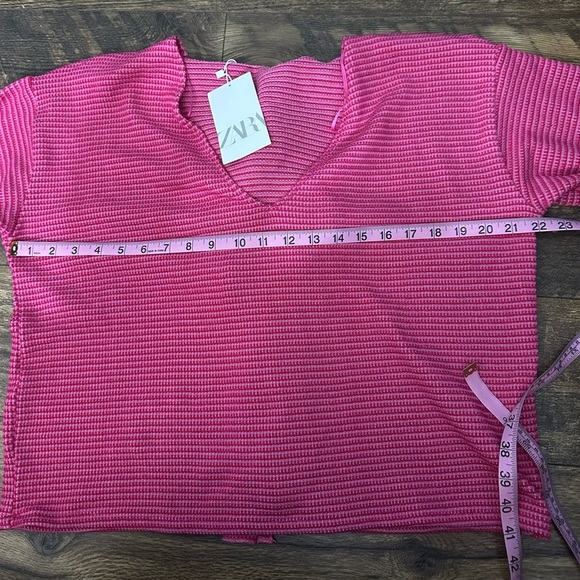 Zara preppy outdoor striped Women's pullover Sweater with scarf Large - Picture 7 of 8